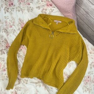 Lulu's Olive Green Knit Cowl Sweater